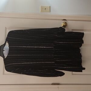 Trafelua Collections Dress, Size S, Black with shiny silver thread throughout